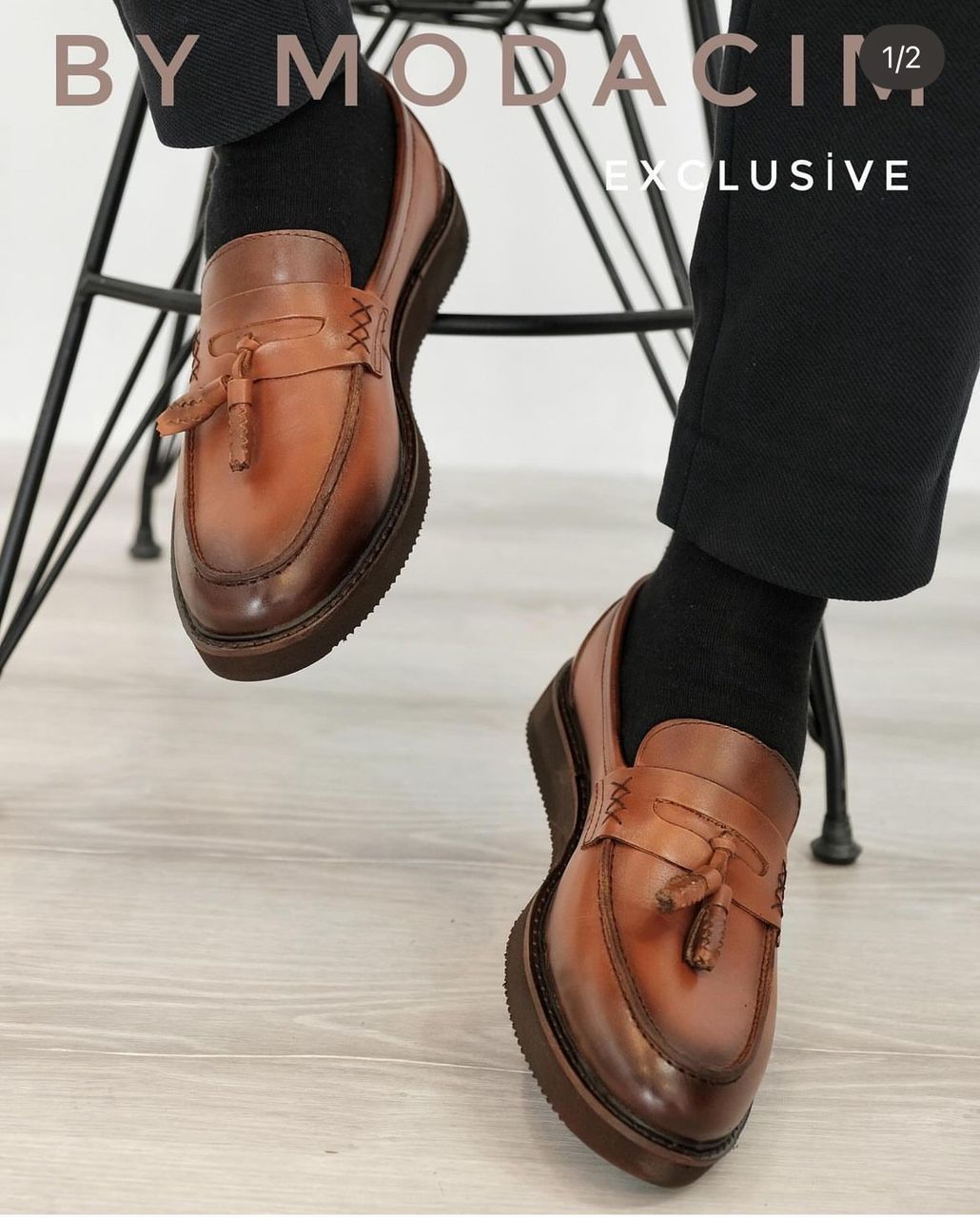 Mocassins en cuir marron – Élégance décontractée pour hommes